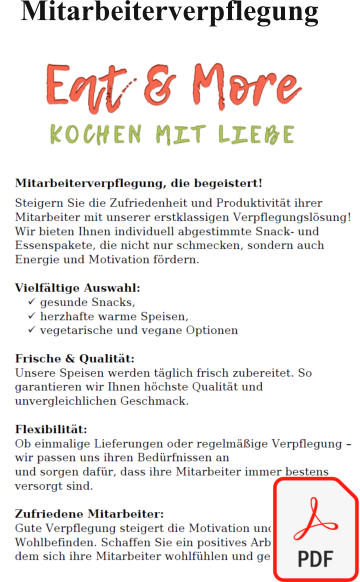 Mitarbeiterverpflegung consequat magna  est proident