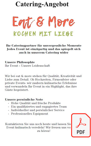 Catering-Angebot