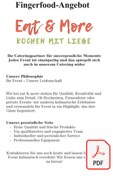 Fingerfood-Angebot